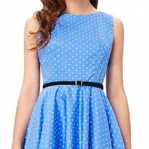 Sleeveless Vintage Tea Dress Belt 
