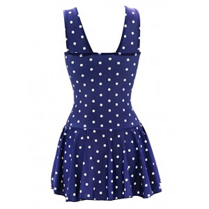 Women's Plus-Size Polka Dot Shaping Body One Piece Swim Dresses Swimsuits